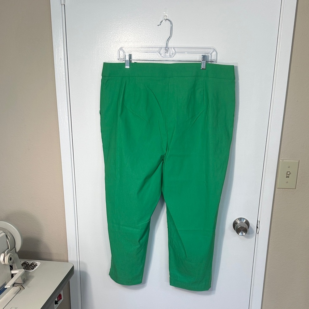 NWT Size 18, Rafaella Elastic Waist Capri Pants in “Kelly Green” - Picture 3 of 4